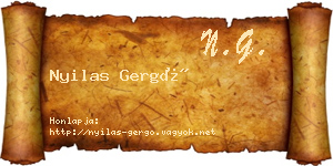 Nyilas Gergő névjegykártya